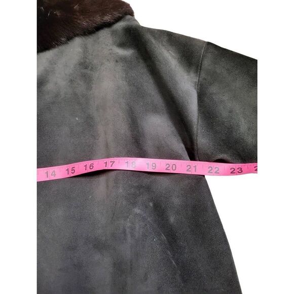 Vintage Leather Jacket with Mink Collar - Picture 5 of 6